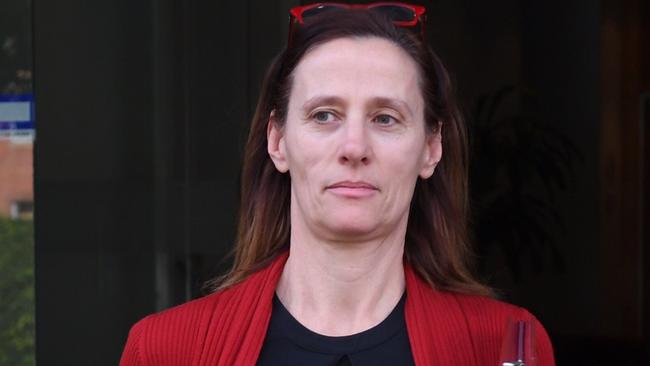 Dr Hester Wilson leaves the Glebe State Coroners Court after giving evidence. Picture: AAP