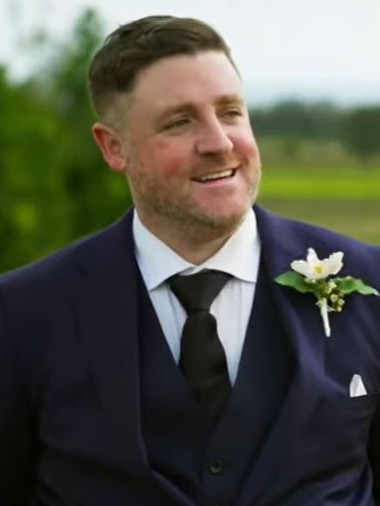 Tim told his bride that she wasn’t his physical type … this is after he said he was a nice guy. Picture: Married At First Sight/Channel 9