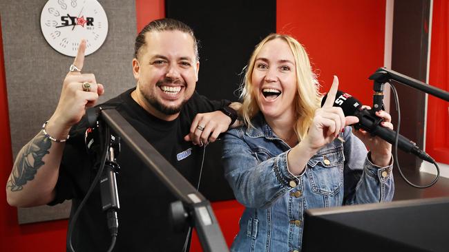 Star FM's breakfast show has top the Cairns radio ratings for another year, 10 months after changing from Dave and Inkie to Johnny and Inkie. Star FM breakfast hosts Johnny Wilson and Inkie Bissell celebrate topping the radio rankings for another year. Picture: Brendan Radke