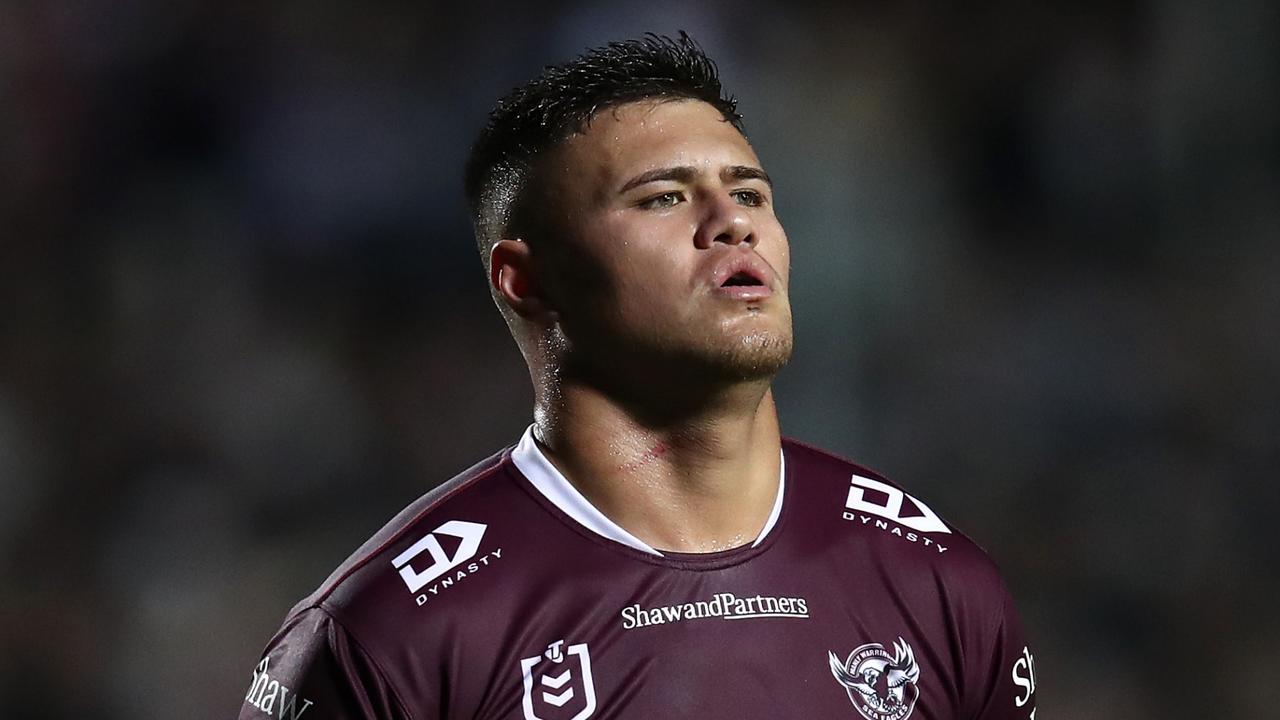 Josh Schuster is in some doubt for the Sea Eagles’ trip to Las Vegas, after a horror run with injuries and illness this pre-season. Picture: Getty Images