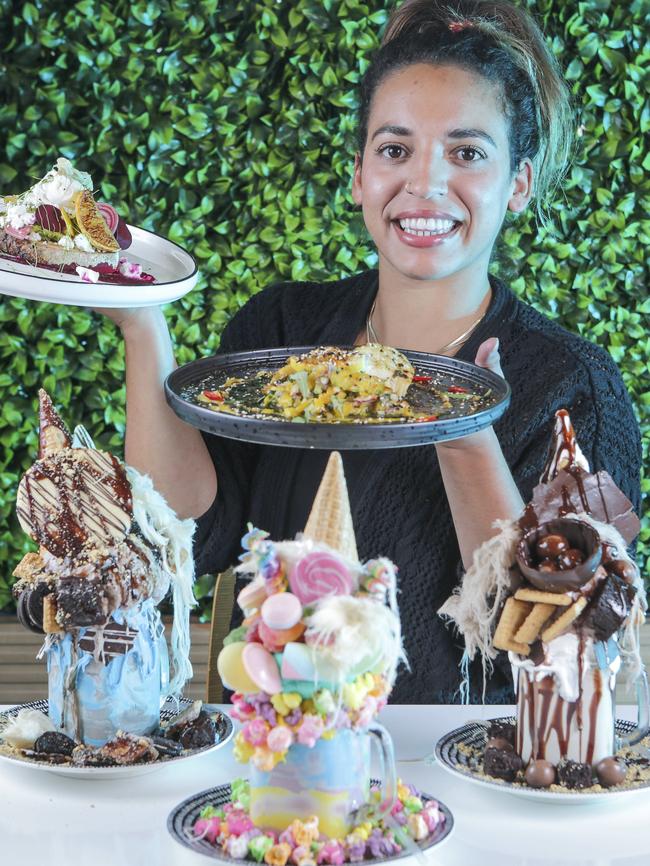 Alicia Smith with some of the food served at Sweet Espresso. Picture: Wayne Taylor