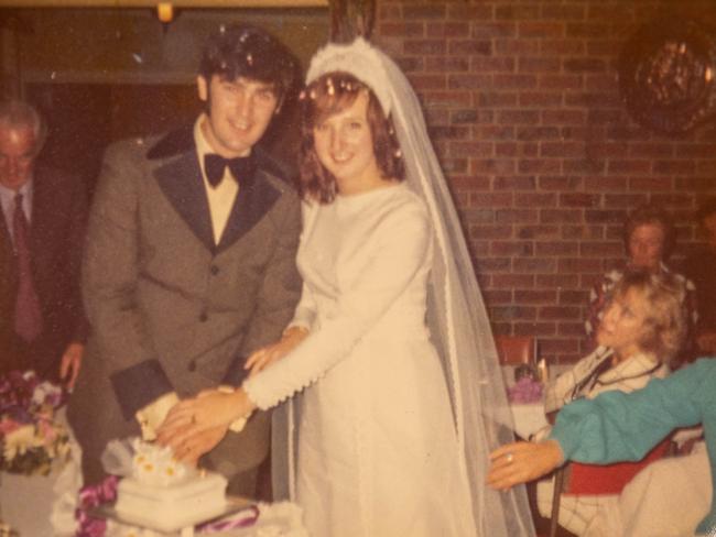 Kevin and his wife Sheila on their wedding day. Picture: Jake Nowakowski