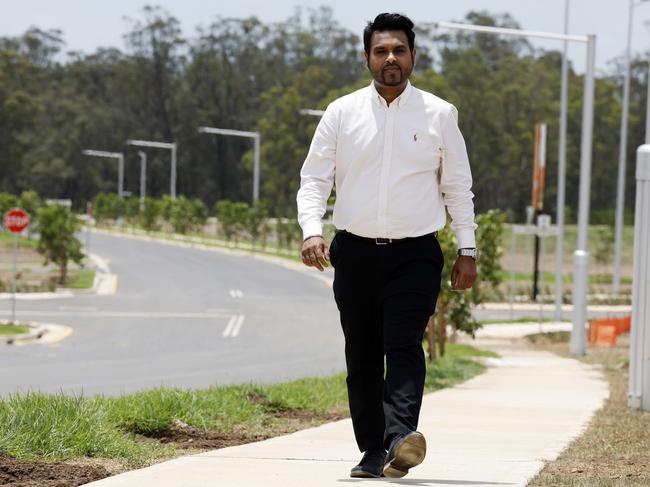 Landowner Nafeez Ahmed who hasn't been able to build on his land in the new Figtree Hill development amid bureaucratic red tape. Picture: Jonathan Ng