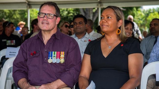 Solomon MP Luke Gosling and Leader of the Opposition Selena Uibo at the service. Picture: Pema Tamang Pakhrin