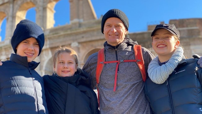 Richard Scolyer and his three kids on holiday.