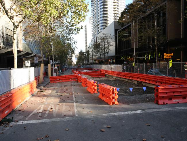 Work along George Street started more than 18 months ago. Picture: Rohan Kelly