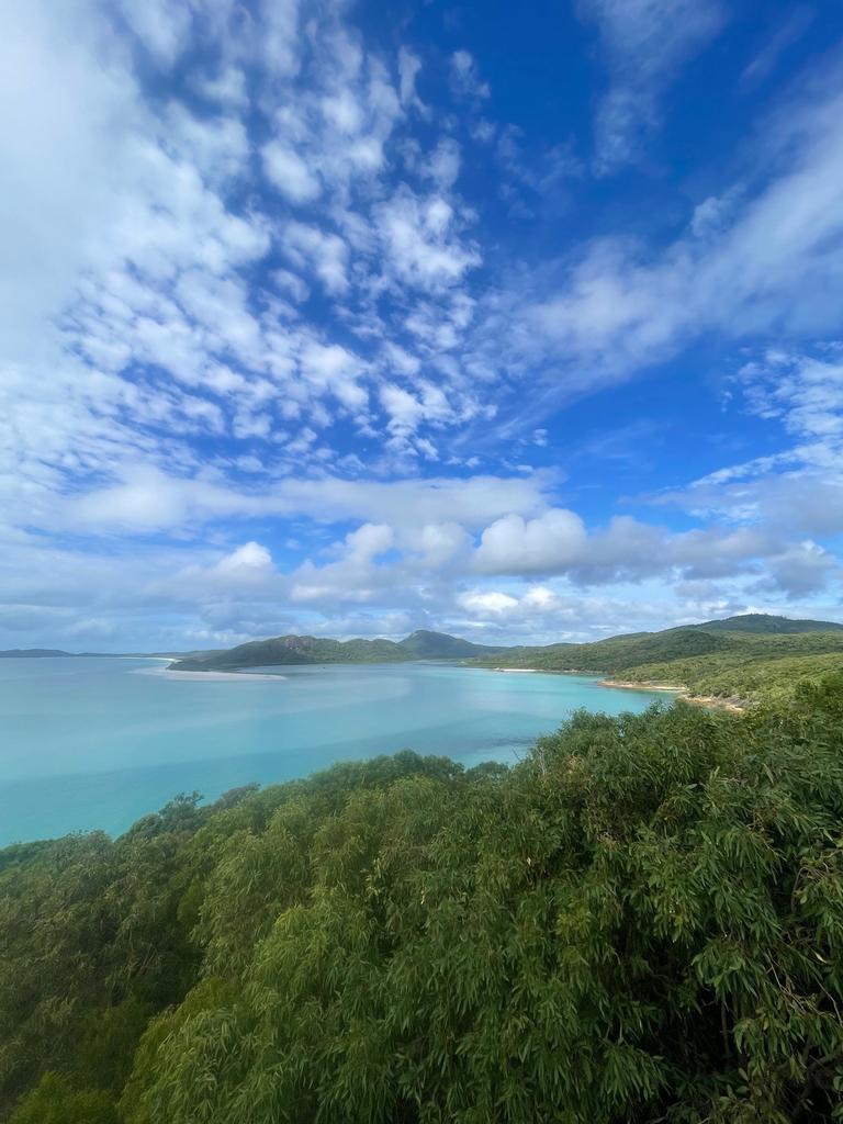 Views for days at the top of Whitsunday Island. Picture: Kara Jung