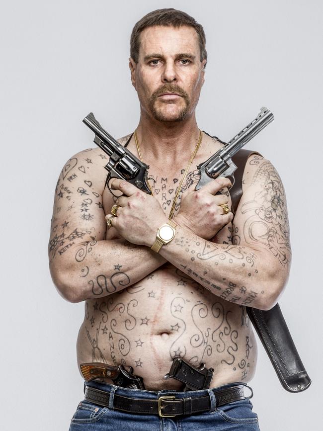 Aaron Jeffery as Mark 'Chopper' Read. Picture: Channel 9