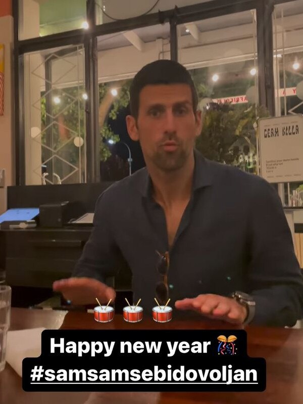 Novak Djokovic at Africola , Adelaide for New years Eve . Picture : Instagram