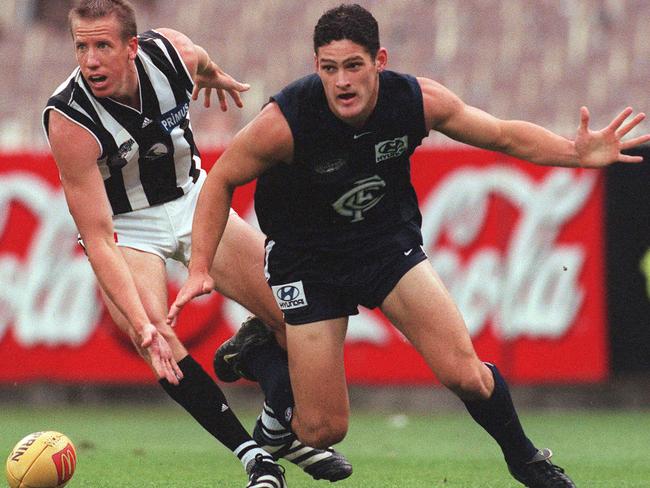 Brendan Fevola announced himself in the Ansett Cup Millennium match.