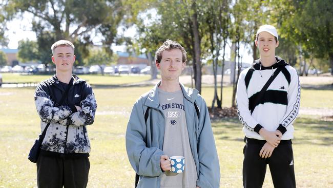 Jacob Lilley, 19, Jacob Williamson, 20, and Sean Gray, 19, attended a Cert 3 training course in Brisbane last week in the hope it would lead to jobs. Picture: Josh Woning