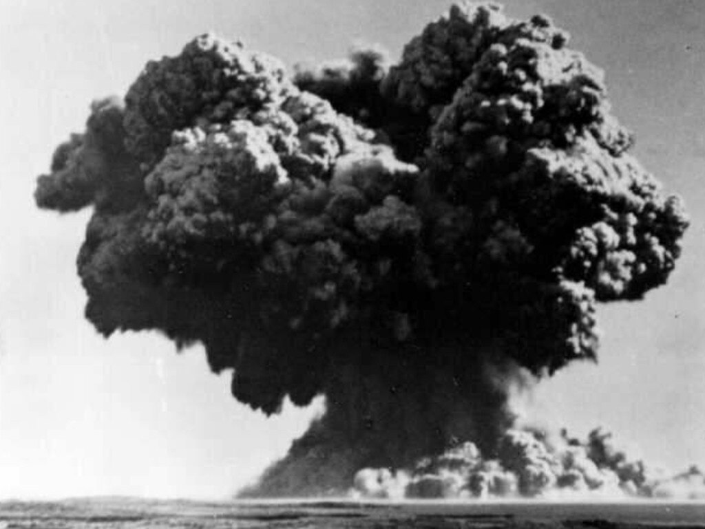 Operation Hurricane by British Royal Navy off Montebello Islands as seen from HMS Plym.