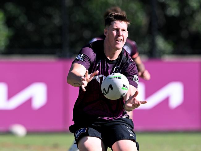 Josh Rogers training with the Broncos at Clive Berghofer Field. Picture: Getty Images