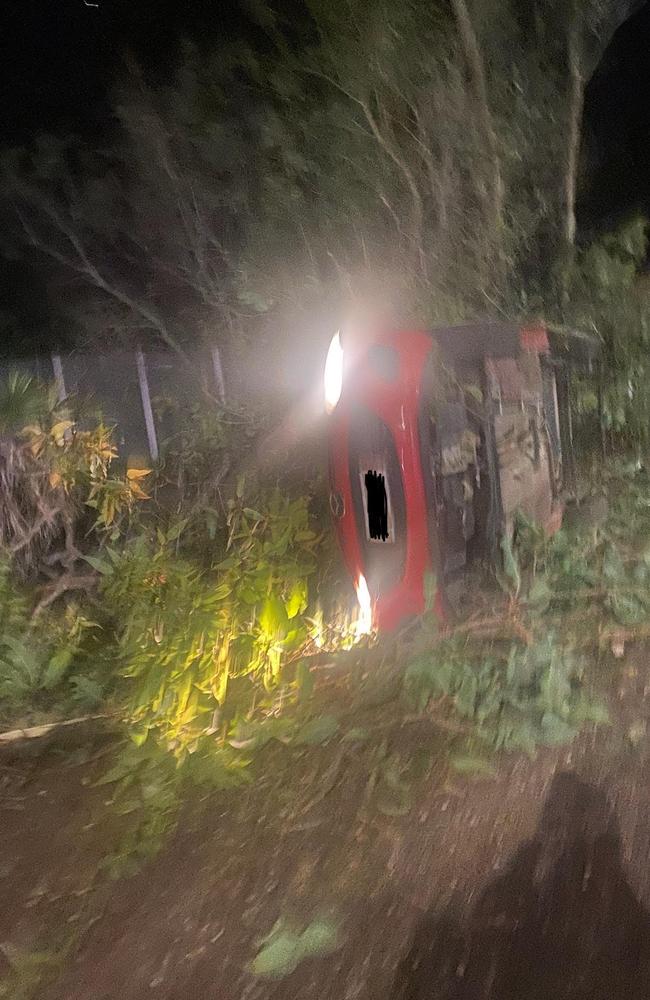 The driver admitted to texting while driving prior to the rollover. Picture: NT Police