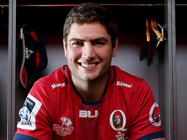 Reds star Rob Simmons in the old Ballymore dressing room. Pics Tara Croser.