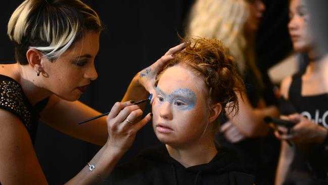 Madeline Stuart at New York Fashion Week. Pic Alex Towle