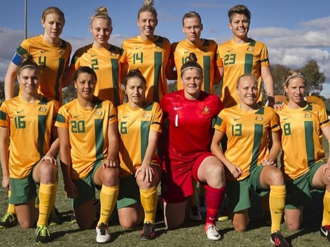 Goalkeeper Brianna Davey with the Matildas. 