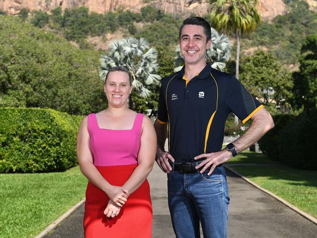 Townsville Enterprise Director, Lisa Woolfe and Townsville City Council, Cr Liam Mooney, launch the new Livability Campaign Ã ÃThe Good LifeÃ. Picture: Shae Beplate.