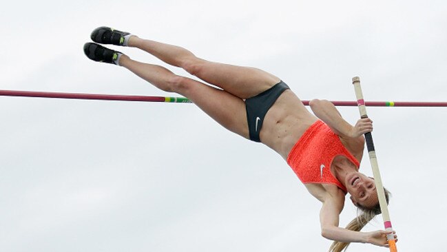 MELBOURNE, AUSTRALIA — MARCH 05: Alana Boyd competes in the pole vault during the IAAF World Challenge at Olympic Park on March 5, 2016 in Melbourne, Australia. (Photo by Darrian Traynor/Getty Images)