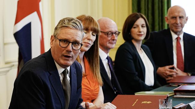 British Prime Minister Keir Starmer chairs the first meeting of his cabinet in 10 Downing Street. Picture: Getty