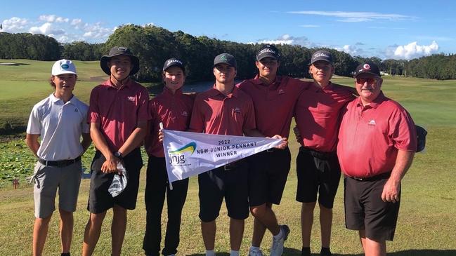 The victorious Illawarra Pennant side. (Left to right) Noah Cowen, Aksel Thomsen, Sam Cascio, Andrew Brown, Cooper Nianios, Marcus Liackman and manager Richard Harvey. Photo: Contributed