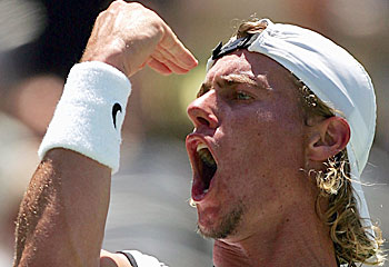 C'mon Lleyton ... Swede outraged at gesture patent. Pic: Getty