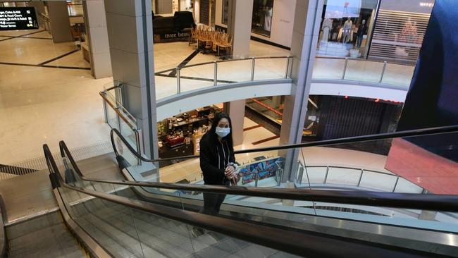 A largely deserted Westfield shopping centre. Picture: Britta Campion