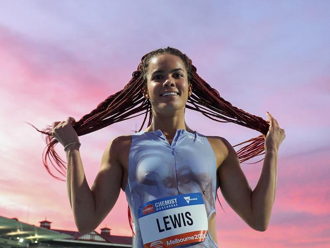 Torrie Lewis set another national record at the Sydney Track Classic on Saturday night, this time as part of the women’s 4 x 100 metre relay team. Picture: Getty Images