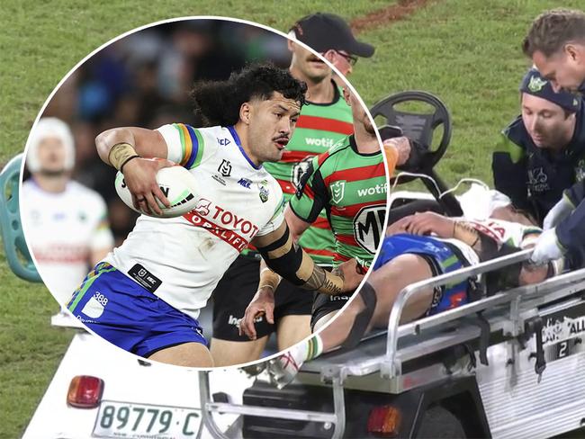 Corey Harawira-Naera collapses and suffers seizure in Rabbitohs-Raiders clash.