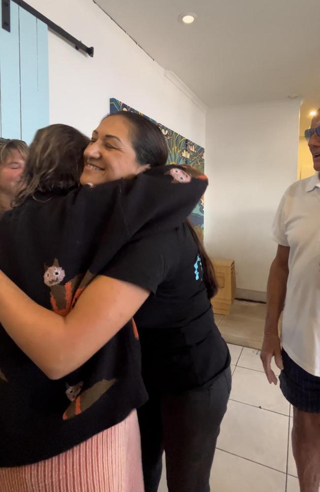 Paola Pearse says goodbye to her regulars at Nook Espresso in Burleigh Heads