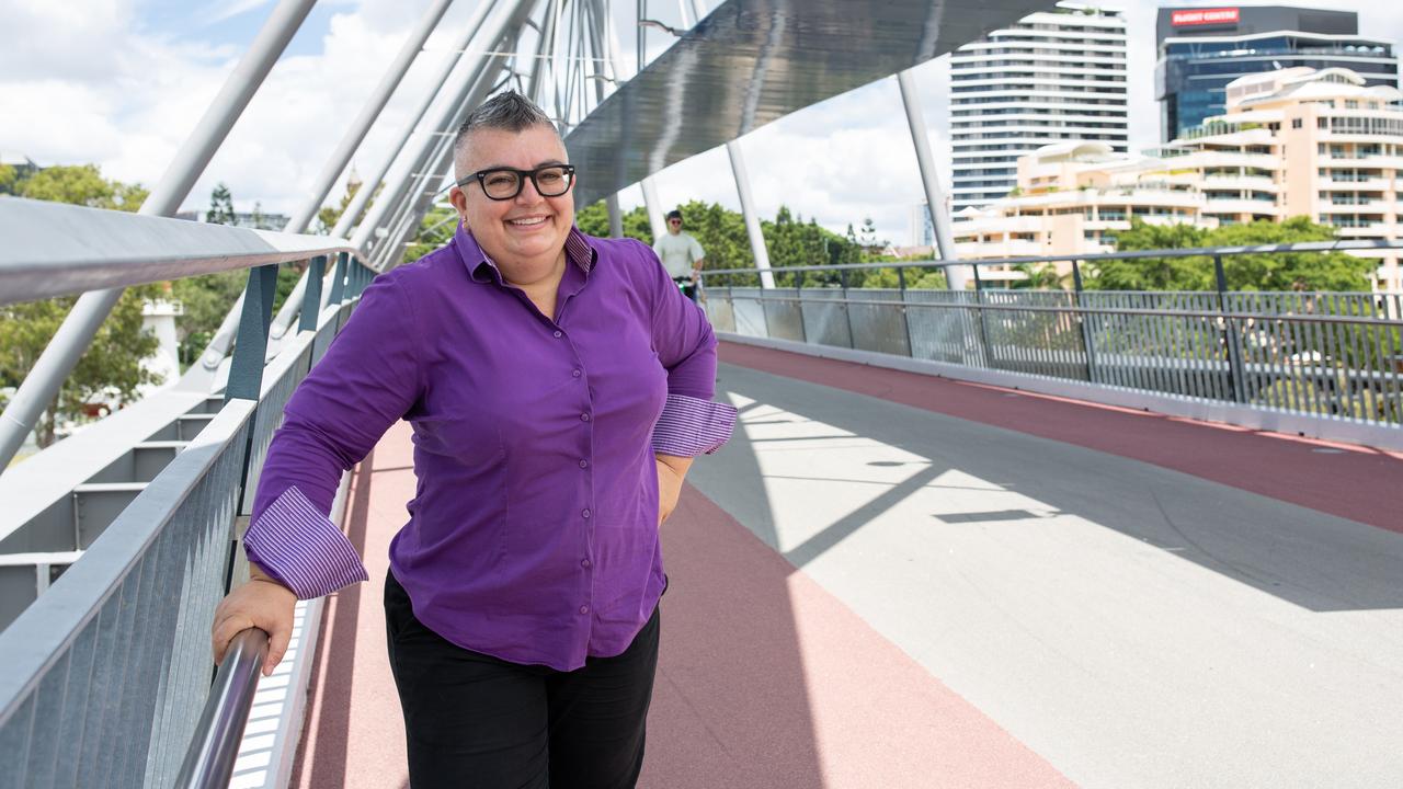 Curiocity Brisbane executive producer Theresa Famularo on Goodwill Bridge, one of the key sites for the event. Picture: David Kelly