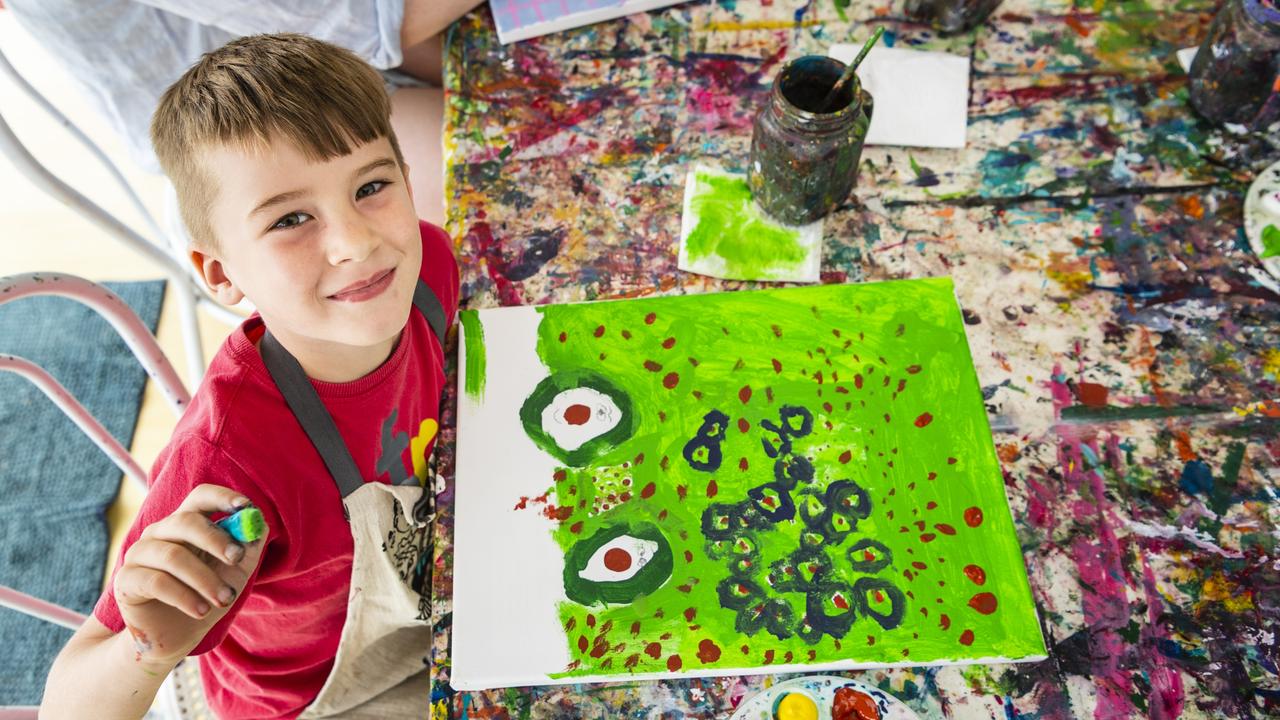 Alfie Benventi at holiday kids workshops at Tinker. Picture: Kevin Farmer