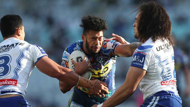 Parramatta’s Waqa Blake during the NRL match between the Bulldogs and Eels at ANZ Stadium. Picture: Brett Costello