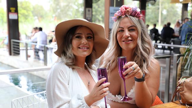 Supplied Editorial Panthers - Emmy Shennan and Steph Vukasinovic enjoying Melbourne Cup Day