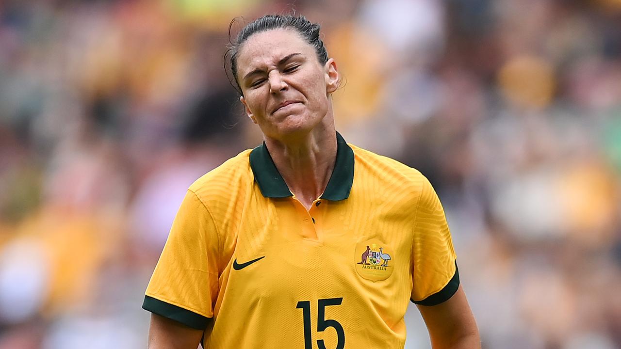 Recalled Matildas forward Emily Gielnik says missing the Paris Olympics due to injury was like ‘a dagger in my heart’. Picture: Albert Perez / Getty Images