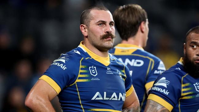 SYDNEY, AUSTRALIA - JULY 16: Reagan Campbell-Gillard of the Eels looks on during the round 20 NRL match between Parramatta Eels and Gold Coast Titans at CommBank Stadium on July 16, 2023 in Sydney, Australia. (Photo by Brendon Thorne/Getty Images)