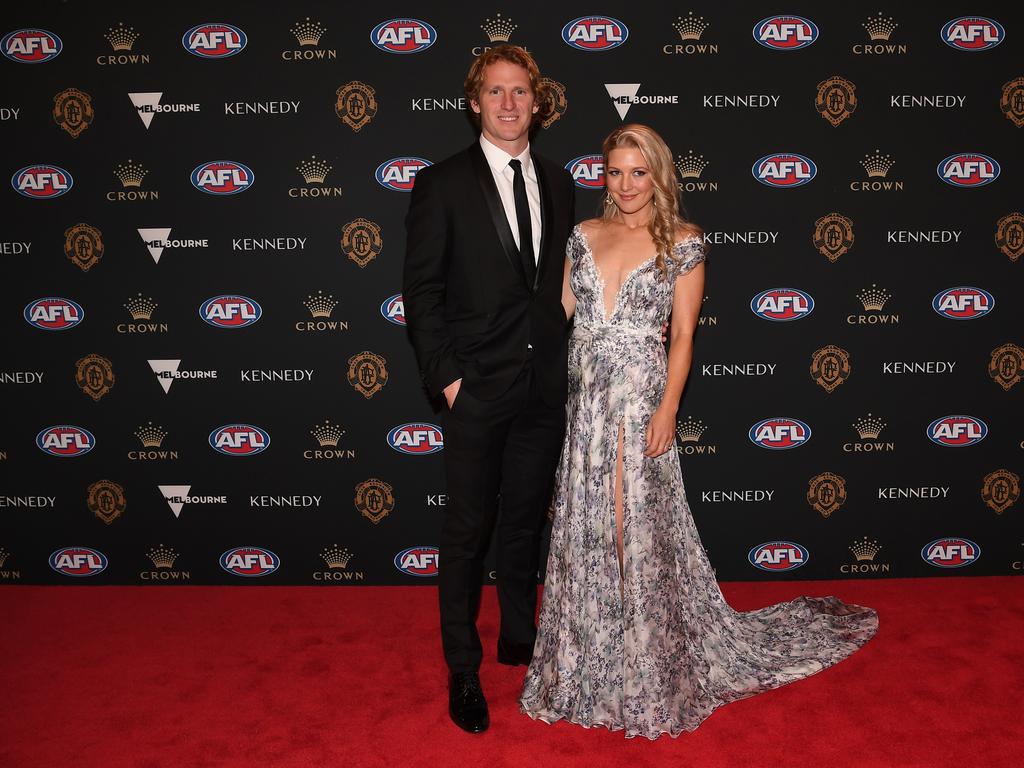 David Mundy of the Fremantle Dockers and his wife Sally.