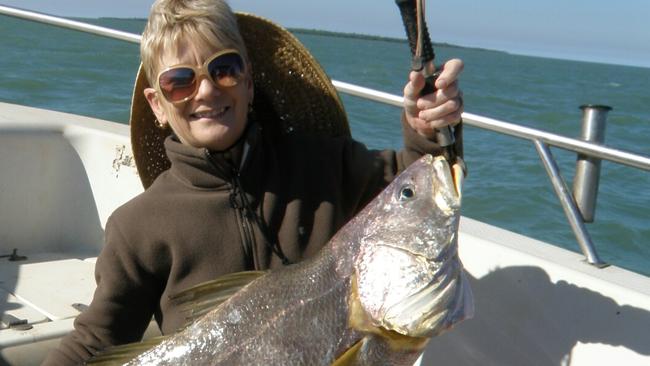 Michele Jackson caught this 20kg jewfish, her biggest to date, off the Perron Islands near Dundee Beach in the NT