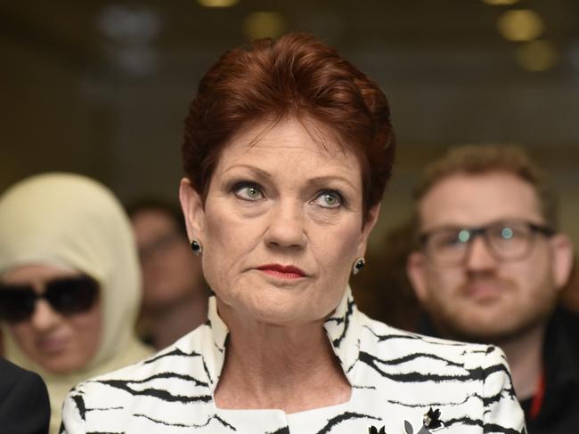 Attendees of his Q&amp;A at Parliament House included Pauline Hanson. Picture: Getty Images