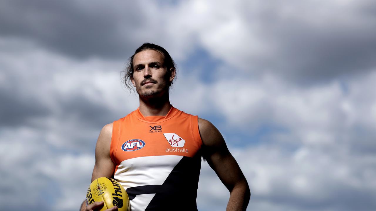 GWS Giants captain Phil Davis is open to several radical ideas in a shortened season. Picture. Phil Hillyard
