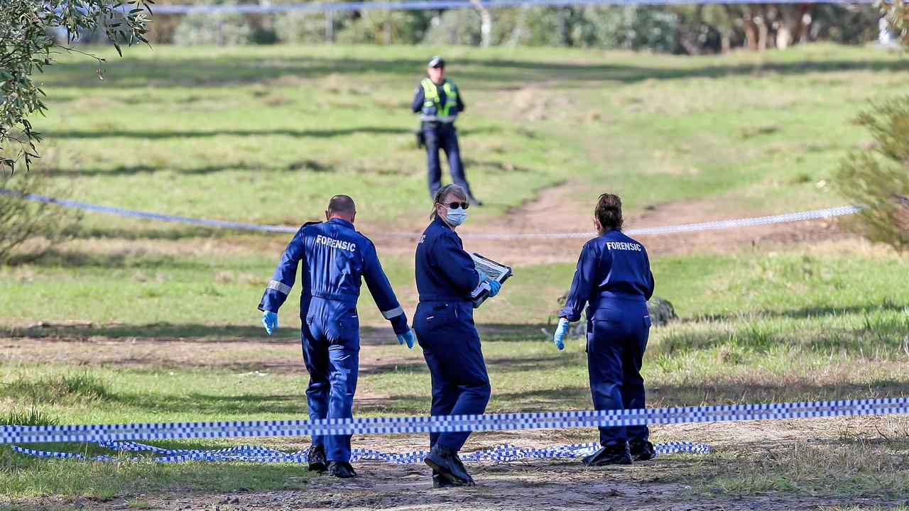 A woman’s body has been found near tennis courts in Royal Park near Flemington Rd, Melbourne. Picture: Tim Carrafa