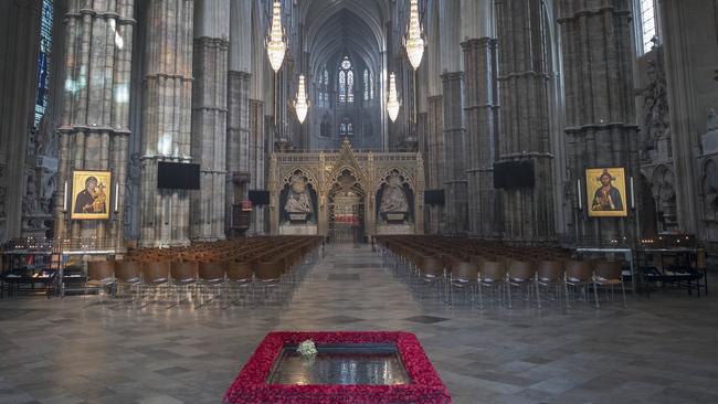 The tribute follows a tradition dating back to 1923. Picture: Victoria Jones/WPA Pool/Getty Images