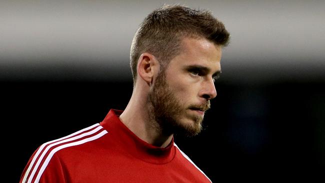 David De Gea of Manchester United is seen during a training session at the WACA in Perth, Thursday, July 11, 2019. The English Premier League club is in Australia as part of a pre-season tour and will play friendly matches against Perth Glory on July 13 and Leeds United on July 17. (AAP Image/Richard Wainwright) NO ARCHIVING