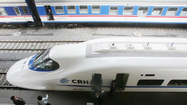 A CRH bullet train in Beijing, China. Photo: China Photos/Getty Images