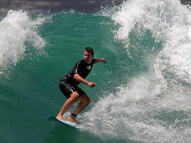 When previously telling the story, Mr Baird has described how an eight-foot man-eater pounced on him while surfing with mates.
