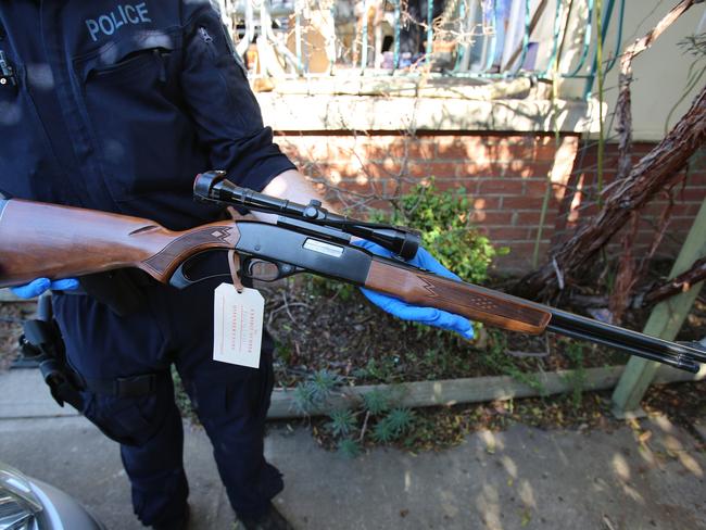 This firearm was seized during raids on houses in Cooma and Queanbeyan. Picture: NSW Police