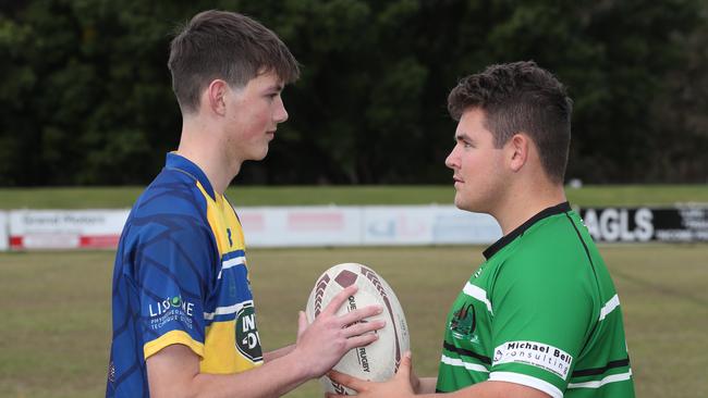 U/16 finalists Daniel Teren (Eagles) and Lachlan Smith (Alleygators). Picture Glenn Hampson