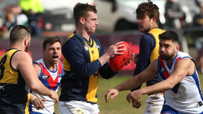 Bailey Jordan in action for Hurstbridge. Picture: Hamish Blair