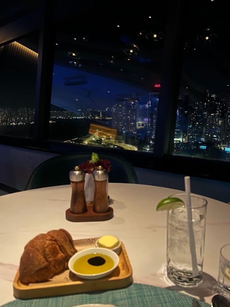 Dinner at SKYE Roofbar &amp; Brasserie in Hong Kong. Photo: Crystal Fox