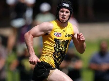 Richmond's Jack Higgins trains on the Gold Coast. Picture: richmondfc.com.au